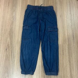 GAP Kids Dark Blue Denim Cargo Jean Joggers, size L (10)